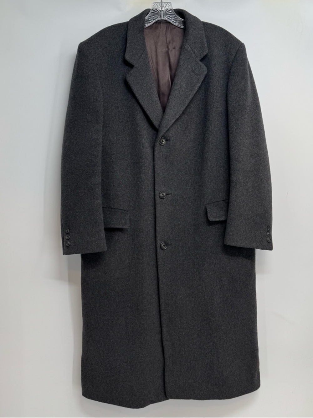 Hammersley Coat Mens 42R Gray Wool Cashmere Blend Overcoat Made England Topcoat